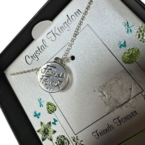 Crystal Kingdom Friends Forever Genuine Crystals Silver Plated Necklace Gift Box - Picture 4 of 4